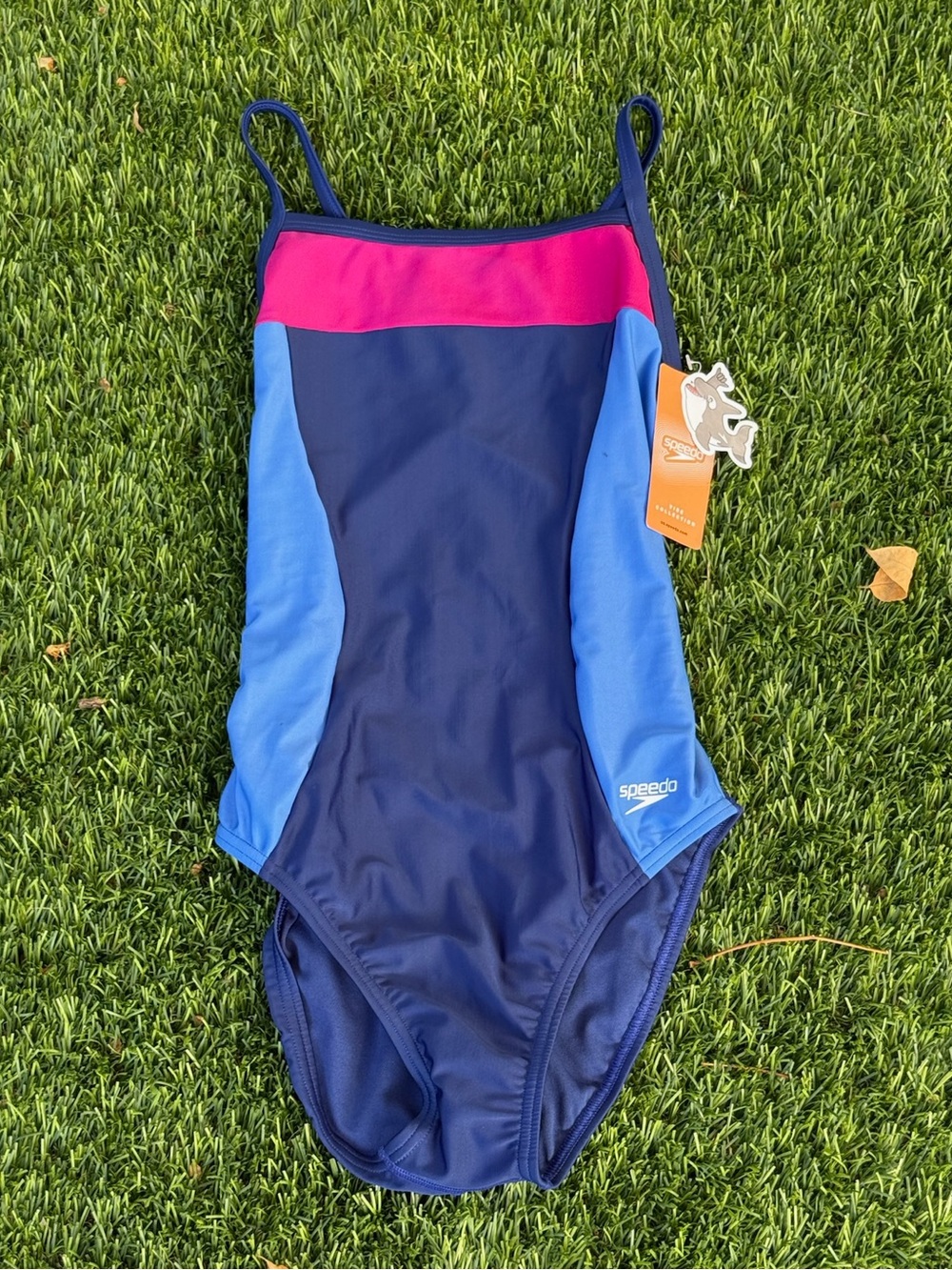 NWT Speedo "Vibe Collection" colorblock one-piece swimsuit - Size 36